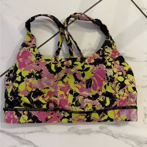 Lululemon Floral Sports Bra with Strappy Back